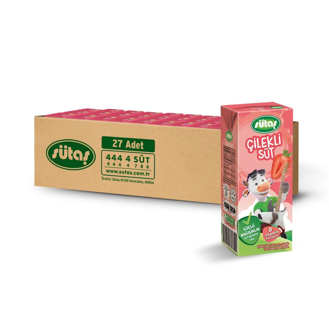 Sütaş Çilekli Süt 200 ml (27 adet)