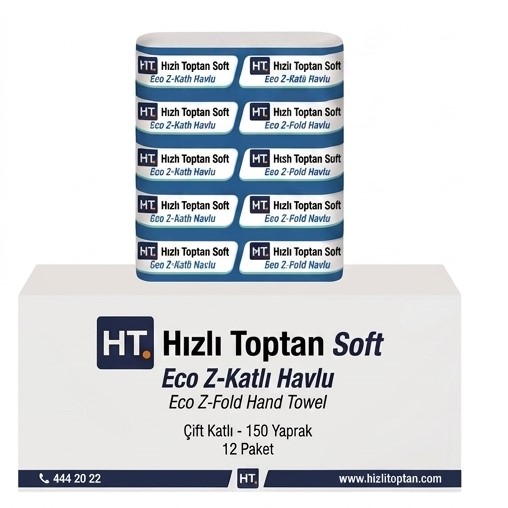 Profesyonel Soft Z Katlama Havlu 19,7 x 24 cm 150 Yaprak - 12'li